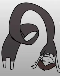 😭 Cartoon, Figur, Handstand, Langer Hals telegram sticker