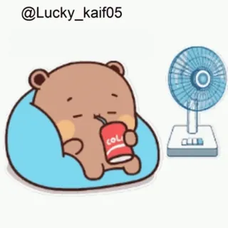 🍹 @Lucky_kaif05 ours, dessin animé, cola, fan, relaxation, boisson telegram sticker
