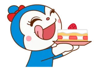 🐼 Kreskówka, Anime, Słodkie, Ciasto, Truskawka, Deser, Jedzenie telegram sticker