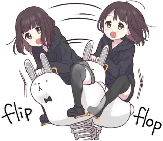 🤪 flip flop Anime, Desenho animado, Coelho, Andar, Primavera whatsapp sticker