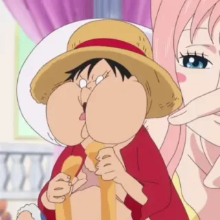 🏴‍☠️ Monkey D. Luffy One Piece anime, cartoon, funny, food, one piece, monkey d luffy, luffy whatsapp sticker