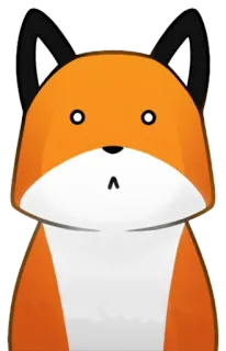 😳 zorro, animal, lindo, naranja, dibujos animados, sorprendido, divertido, retrato telegram sticker
