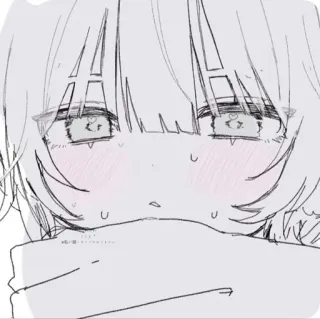 ☁️ 애니메이션, 볼터치, 귀여운, 소녀, 일러스트, 만화 telegram sticker