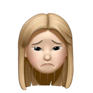 ✏️ Emoji, Triste, Mulher, Loira, Expressão, Desapontada, Memoji telegram sticker