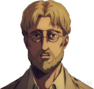 😦 Zeke Yeager Attack on Titan อนิเมะ, ตัวละคร, แว่นตา, หนวดเครา telegram sticker