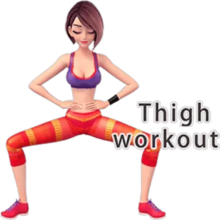 😌 Thigh workout фитнес, тренировка, упражнение, бедра, женщина, спорт telegram sticker