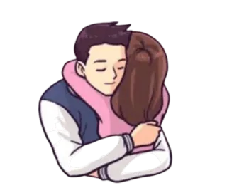 🤗 hug, love, couple, affection, embrace telegram sticker
