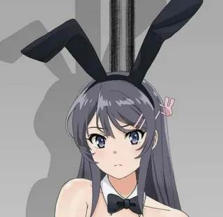 🐰 Mai Sakurajima Rascal Does Not Dream of Bunny Girl Senpai anime, bunny girl, Mai Sakurajima, bunny ears, Rascal Does Not Dream of Bunny Girl Senpai telegram sticker