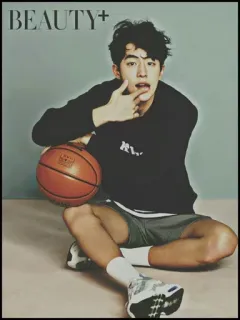 🏀 BEAUTY+ Basketbal, Tijdschriftomslag, Man, Mode, Portret, Koreaanse acteur telegram sticker