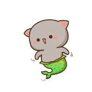 😍 cat, mermaid, cute, cartoon, animal, kawaii whatsapp sticker