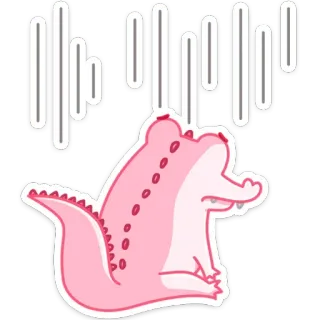 ⬇️ crocodilo, rosa, triste, chateado, réptil, emoção, personagem, desenho animado telegram sticker