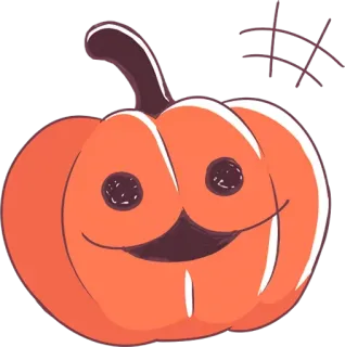 ❓ тыква, хэллоуин, осень, милый, оранжевый, мультяшный, стикер telegram sticker
