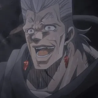 🌟 Jean Pierre Polnareff JoJo's Bizarre Adventure Anime, Jojo, Jean Pierre Polnareff, Personaje, Dibujos animados, Expresión facial telegram sticker