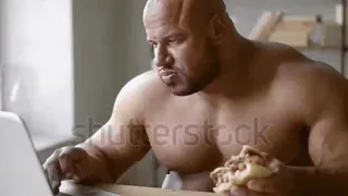 😎 Bodybuilding, Muskel, Mann, Fitness, Laptop, Essen, Essen whatsapp sticker