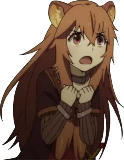 😣 Raphtalia Rising of the Shield Hero Anime, Tanuki, Carino, Personaggio, Femmina, Orecchie telegram sticker