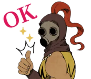 👍 OK โอเค, อนุมัติ, ยกนิ้วโป้ง, เชิงบวก, ตัวละคร, หมอโรคระบาด telegram sticker