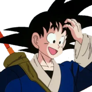 🤔 Goku Dragon Ball 애니메이션, 만화, 어린이, 소년, 미소 telegram sticker