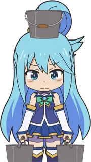 😢 Aqua Konosuba anime, cartoon, cute, character, Aqua, Konosuba telegram sticker