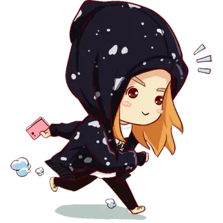 🏃 Chibi, Correndo, Desenho animado, Fofo, Anime, Telefone whatsapp sticker
