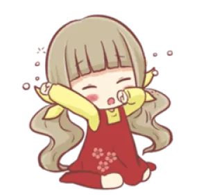 😮 Desenho animado, Menina, Fofa, Anime, Criança, Ilustração telegram sticker