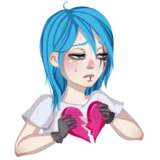 💔 verdriet, droefheid, gebroken hart, emo, tranen, depressief telegram sticker