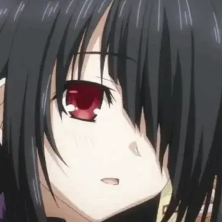 🍷 anime, manga, character, girl, dark hair, red eyes telegram sticker