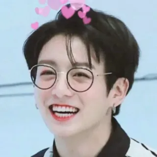 🌺 Jungkook Jungkook, BTS, K-pop, Cantor, Óculos, Corações telegram sticker