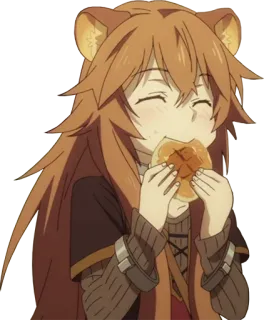 😊 Raphtalia The Rising of the Shield Hero Anime, Raphtalia, Mangiare, Carino, Tanuki, Sorriso telegram sticker