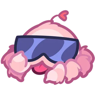 😎 귀여운, 만화, 선글라스, 분홍색, 웃긴 telegram sticker