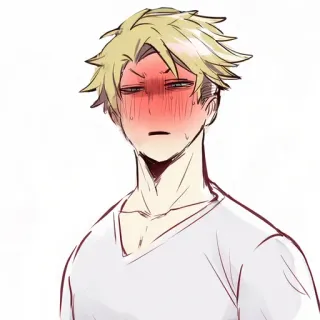 🥵 Anime, Erröten, Männlich, Verlegen, Charakter telegram sticker