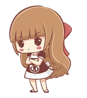 🍞 Чиби, Девочка, Мультфильм, Милый, Аниме, Персонаж telegram sticker