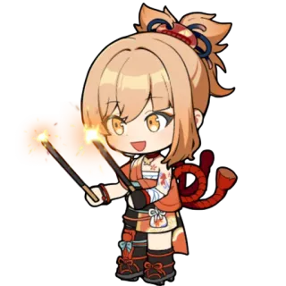 😃 Yoimiya Genshin Impact Yoimiya, Genshin Impact, videojuego, anime, personaje, bengalas, lindo telegram sticker