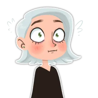 😳 만화, 여자, 캐릭터, 일러스트, 초상화 telegram sticker