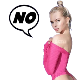 👎 NO donna, bionda, moda, ritratto, negativo, no telegram sticker
