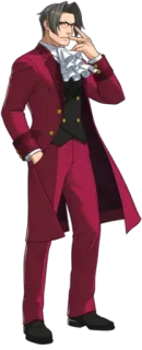 😎 Miles Edgeworth Ace Attorney 弁護士, スーツ, 自信, アニメ telegram sticker