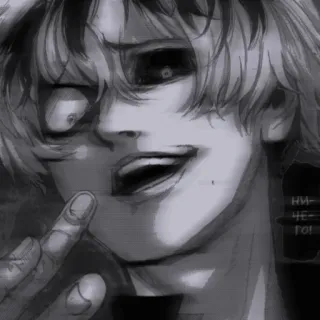 🖤 ни-че-го! anime, creepy, dark, monster whatsapp sticker