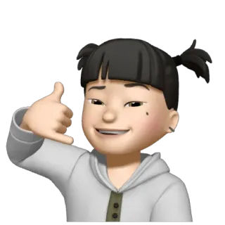 🤙 Memoji, Позвони мне, 3D, Стикер, Мультфильм, Улыбающийся telegram sticker