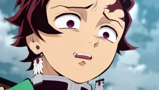 🤢 Tanjiro Kamado Demon Slayer Tanjiro, Demon Slayer, anime, character, scared, funny whatsapp sticker