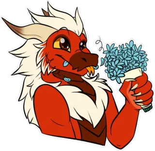 💐 มังกร, ดอกไม้, น่ารัก, การ์ตูน, แปลก telegram sticker