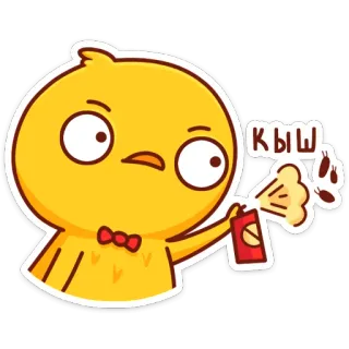 🤢 Кыш pássaro, spray, desenho animado, fofo, animal, texto, russo whatsapp sticker