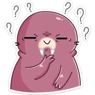 🤔 morse, dessin animé, points d'interrogation, animal, mignon, kawaii telegram sticker