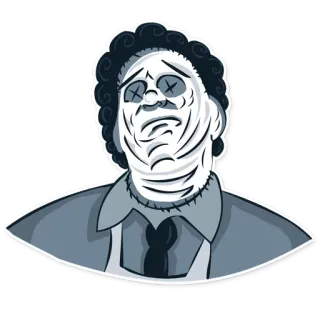 😣 Leatherface The Texas Chainsaw Massacre Horror, Film, Leatherface, Cattivo, Non aprite quella porta telegram sticker