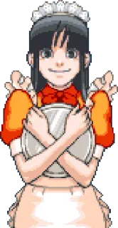 😃 maid, anime, character, pixel art telegram sticker