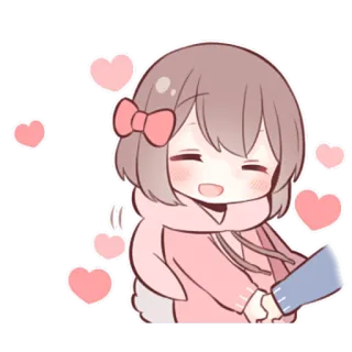 ☺ anime, cartoon, kawaii, cute, hearts, girl telegram sticker