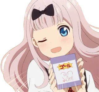 😉 Chika Fujiwara Kaguya-sama: Love Is War GET A LIFE Anime, Chika Fujiwara, Kaguya-sama, Manga, Such dir ein Leben, Comedy, Süß telegram sticker