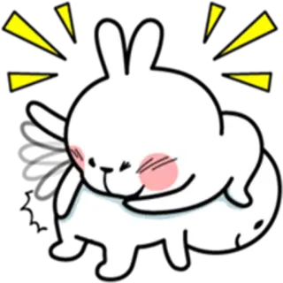 😁 bunny, rabbit, cute, kawaii, hug, love telegram sticker
