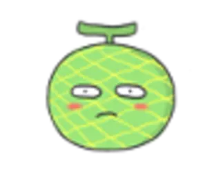 🍈 melone, frucht, cartoon, lustig, süß, kawaii, ausdruck telegram sticker