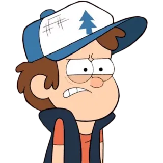 😡 Dipper Pines Gravity Falls Dipper Pines, Gravity Falls, cartoon character, animated, sticker telegram sticker
