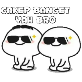 🍡 CAKEP BANGET YAH BRO mignon, dessin animé, lunettes de soleil, amis, frères, beau telegram sticker