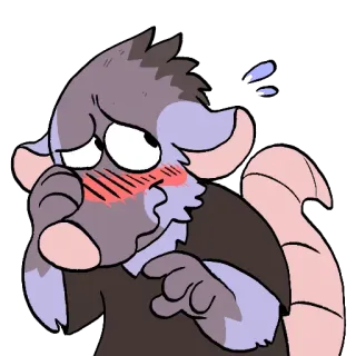 ☺️ dibujos animados, ratón, avergonzado, sonrojado, sonrojo whatsapp sticker